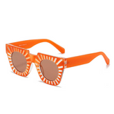 RETRO RADIANCE Square Sunglasses – Statement Sunburst Shades